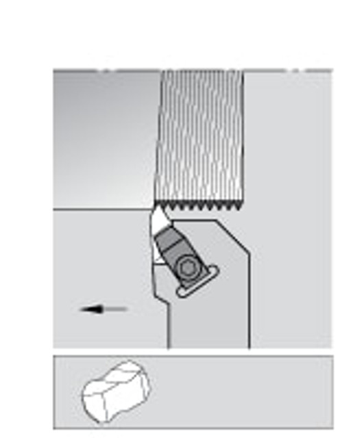 Kennametal 1097589 Indexable Threading Toolholder: Internal & External, Right Hand, 1.5 x 1.5" Shank