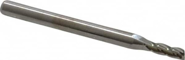 M.A. Ford. 11109500 Square End Mill: 0.095'' Dia, 0.285'' LOC, 1/8'' Shank Dia, 1-1/2'' OAL, 4 Flutes, Solid Carbide