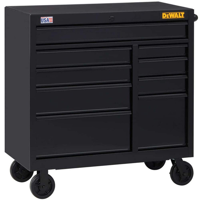 DeWALT DWST24192 Mobile Work Benches; Bench Type: Mobile Workbench ; Edge Type: Straight ; Depth (Inch): 18 ; Leg Style: Fixed ; Load Capacity (Lb. - 3 Decimals): 300 ; Color: Black