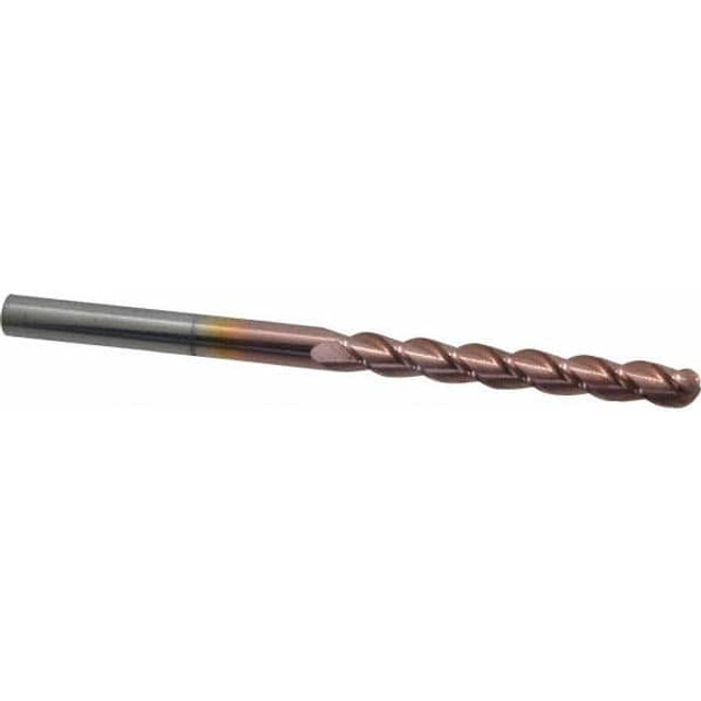 Accupro 12184539 Ball End Mill: 0.375" Dia, 3" LOC, 3 Flute, Solid Carbide
