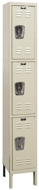 Hallowell U1258-3G-PT 1-Wide Locker: 12" Wide, 14" Deep, 78" High, Padlock