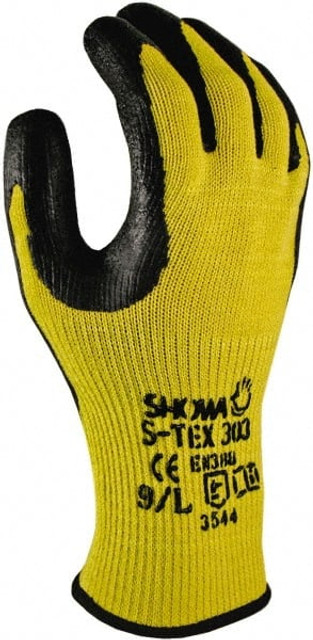 SHOWA S-TEX303S-07 Cut-Resistant Gloves: Size S, ANSI Cut 8, Latex, Kevlar