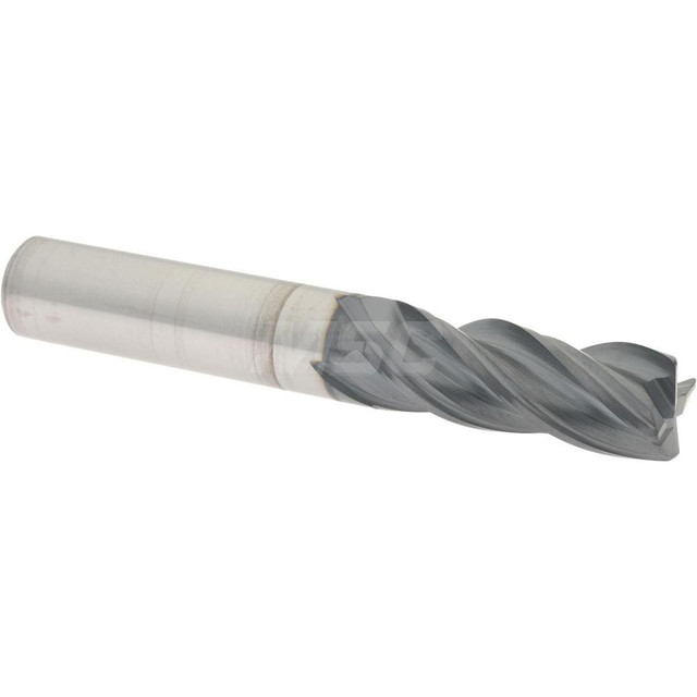 Accupro 4363750030C11 Corner Radius End Mill: 3/8" Dia, 1" LOC, AlTiN Finish, Corner Radius End, Centercutting