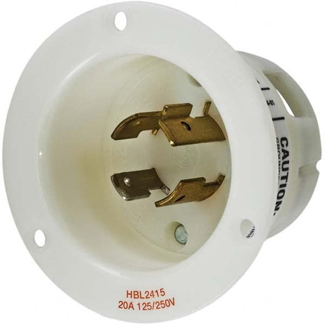 Hubbell Wiring Device-Kellems HBL2415 Locking Inlet: Inlet, Industrial, L14-20P, 125 & 250V, White