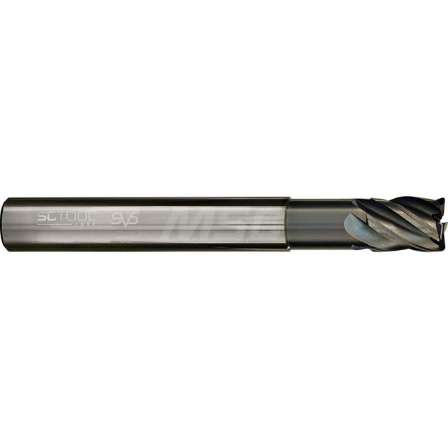 SC Tool 20511 Corner Radius End Mill: 3/8" Dia, 1/2" LOC, 0.06" Radius, 5 Flutes, Solid Carbide