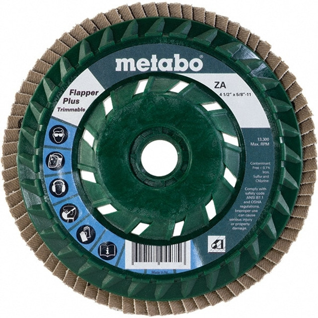 Metabo 629448000 Flap Disc: 5/8-11 Hole, 80 Grit, Zirconia Alumina, Type 29