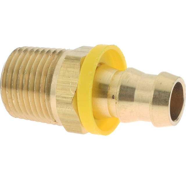 CerroBrass P-301-88 Barbed Push-On Hose Male Connector: 1/2" NPTF, Brass, 1/2" Barb