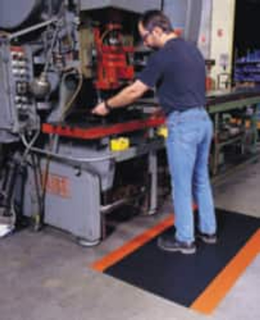 Notrax 479R2475BL Anti-Fatigue Mat: 900" Length, 24" Wide, 9/16" Thick, Vinyl, Beveled Edge, Heavy-Duty