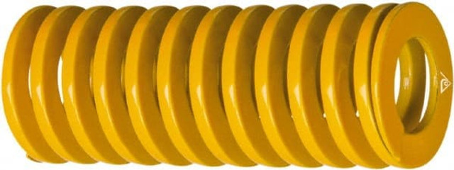 Associated Spring Raymond 306-105-D Die Spring: 3/8" Hole Dia, 3/16" Rod Dia, 1-1/4" Free Length, Yellow