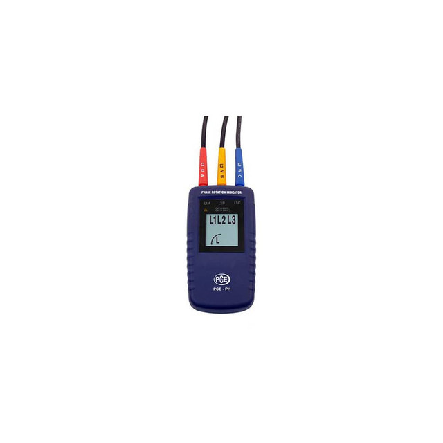 PCE Instruments PCE-PI1 Phase Rotation Testers; Number of Phases: 3 ; Maximum Voltage: 700 ; Minimum Voltage: 40 ; Maximum Frequency (Hz): 400 ; Minimum Frequency (Hz): 15 ; Display Type: LCD