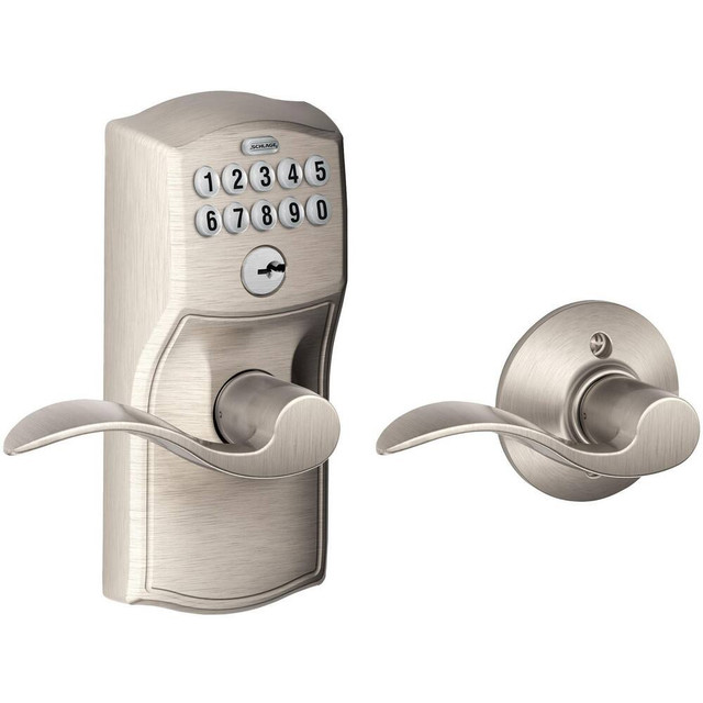 Schlage FE575 CAM619ACC Lever Locksets; Lockset Type: Entrance ; Key Type: Keyed Different ; Back Set: 2-3/4 (Inch); Cylinder Type: Conventional ; Material: Metal ; Door Thickness: 1-3/4