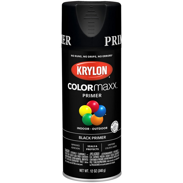 Krylon K05581007 Spray Paints; Product Type: Acrylic Enamel ; Type: Acrylic Enamel Spray Paint ; Color: Black ; Finish: Flat ; Color Family: Black ; Container Size (oz.): 12.000