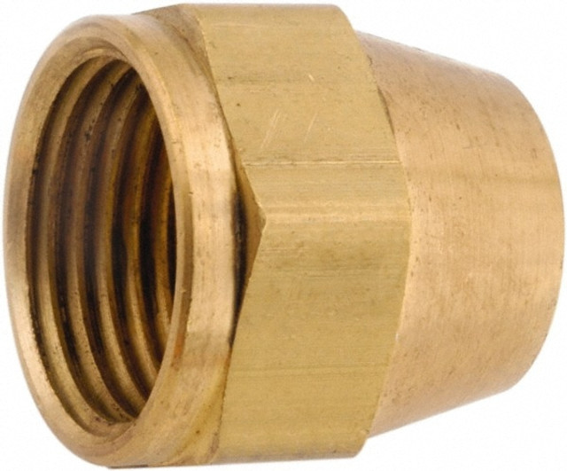 ANDERSON METALS 754014-02 Lead Free Brass Flared Tube Nut: 1/8" Tube OD, 45 ° Flared Angle