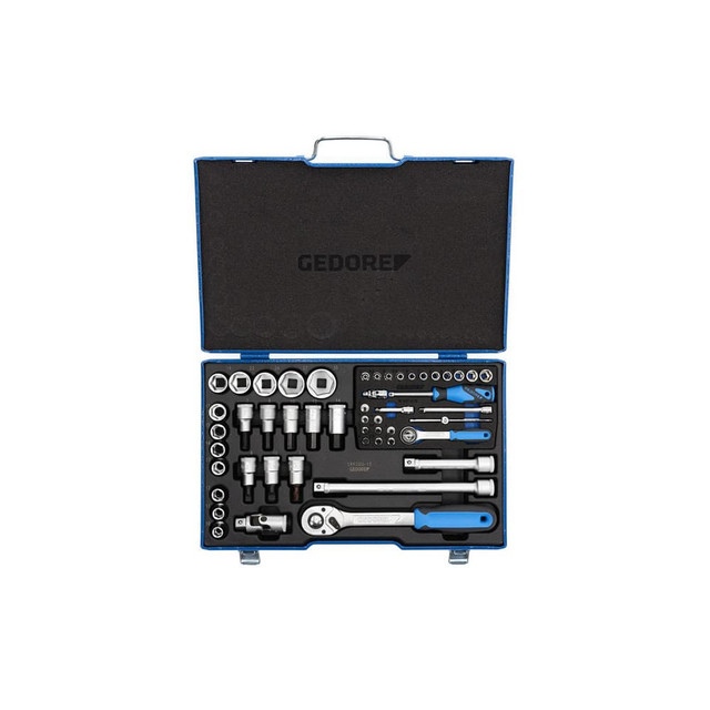 Gedore 6157490 Socket Sets; Set Type: Socket Set ; Drive Size: 1/4; 1/2 ; Number Of Pieces: 50 ; Additional Information: Case: 425mm L x 277mm W x 55mm D ; Case Type: Steel Case