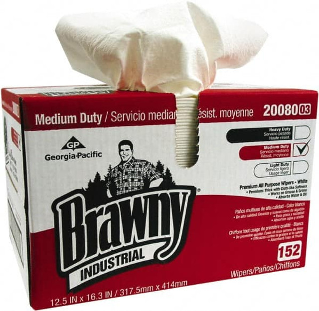 Brawny Professional 20080/03  D400 Disposable Cleaning Towels, Convenience Case, White