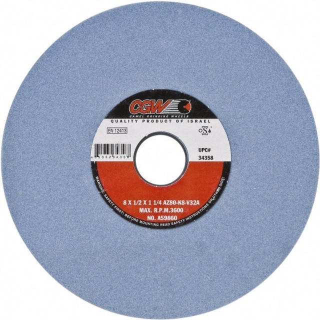 CGW Abrasives 34490 Surface Grinding Wheel: 14" Dia, 2" Thick, 5" Hole, 46 Grit, K Hardness