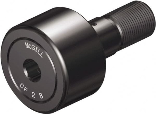 McGill 2080112000 Plain Cam Follower: 0.875" Roller Dia, 0.5" Roller Width, 0.375" Stud Dia, 7/8" Stud Length