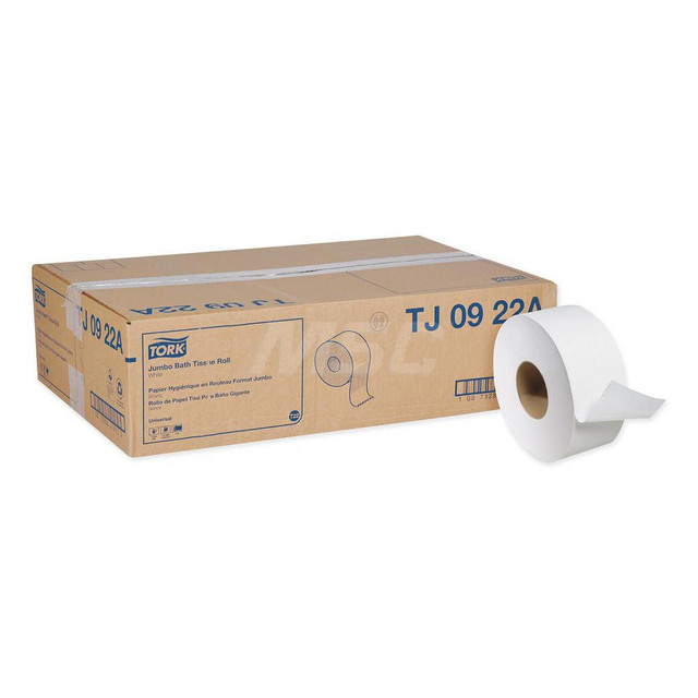 Tork TRKTJ0922A Bathroom Tissue: Jumbo Roll, Recycled Fiber, 2-Ply, White