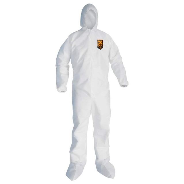 KleenGuard 49123 Disposable Coveralls: Size Large, SMS, Zipper Closure