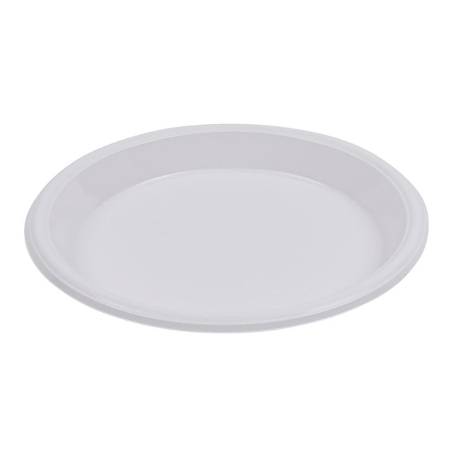 Boardwalk BWKPLHIPS10WH Plate & Tray: 10" Dia, Plastic, White, Solid