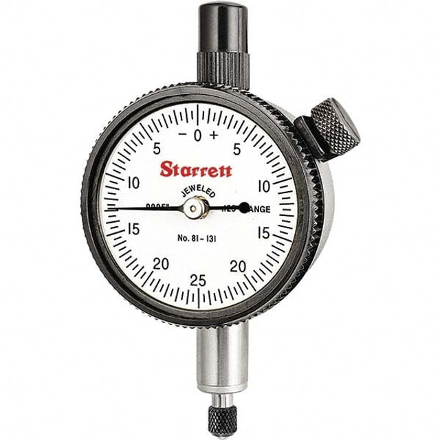 Starrett 53472 Dial Drop Indicator: 0 to 0.125" Range, 0-50 Dial Reading, 0.0005" Graduation, 1-11/16" Dial Dia