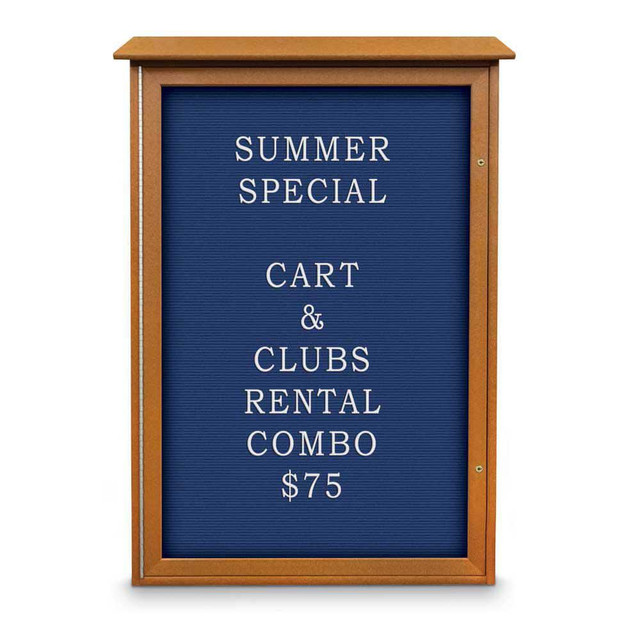 United Visual Products UVSD4832LB-CEDA Enclosed Letter Board: 48" Wide, 32" High, Laminate, Blue
