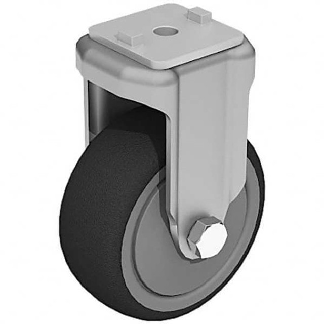 FATH 098F080TN Rigid Top Plate Caster: Thermoplastic Elastomer, 224 lb Capacity