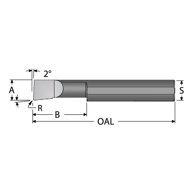 Scientific Cutting Tools B060300RA Corner Radius Boring Bar: 0.06" Min Bore, 0.3" Max Depth, Right Hand Cut, Submicron Solid Carbide