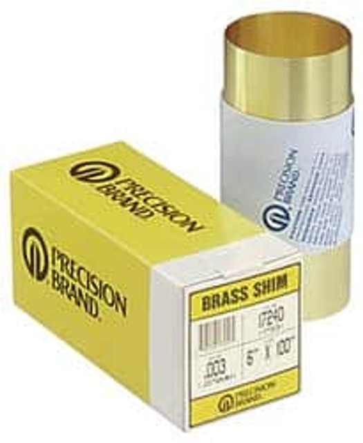 Precision Brand 17265 Shim Stock: 0.004'' Thick, 100'' Long, 6" Wide, Brass