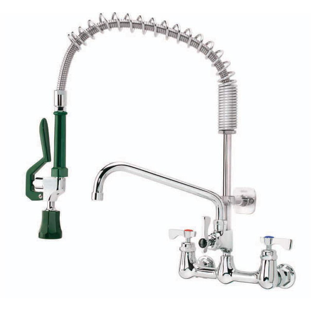 Krowne 18-725L Kitchen & Bar Faucets; Type: Wall Mount Pre-Rinse ; Style: Pre-Rinse ; Mount: Wall ; Design: Wall Mount ; Handle Type: Lever ; Spout Type: Swing Spout/Nozzle