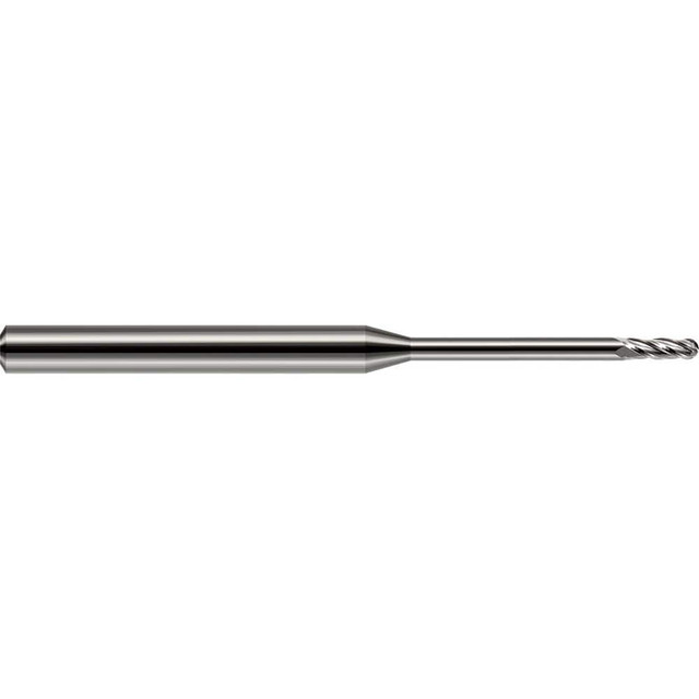 Harvey Tool 991193 Ball End Mill: 0.093" Dia, 0.279" LOC, 4 Flute, Solid Carbide