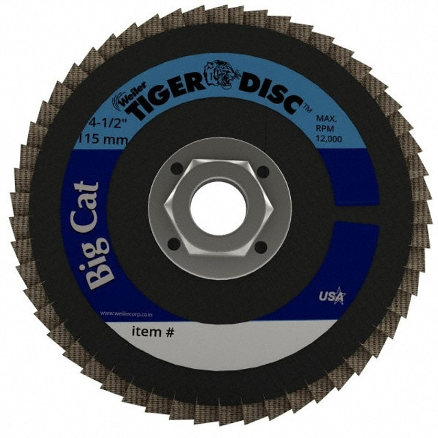 Weiler 96246 Flap Disc: 5/8-11 Hole, 60 Grit, Aluminum Oxide & Zirconia Alumina, Type 27