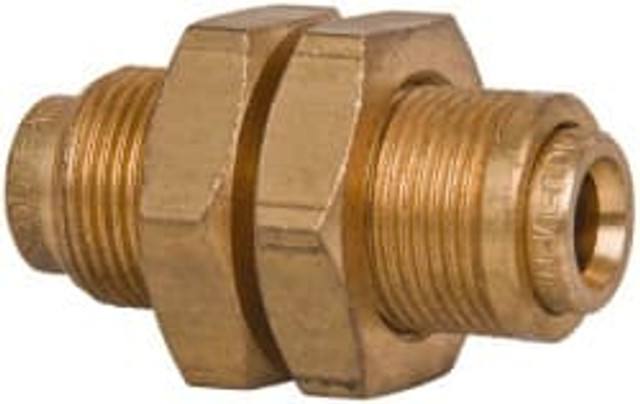 Norgren 94450704M Push-To-Connect Tube to Tube Tube Fitting: Bulkhead Union, 1/4" OD