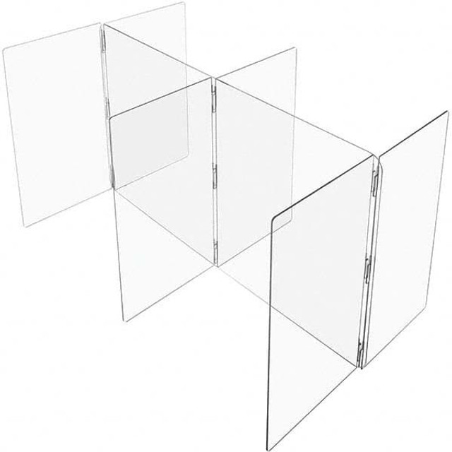 USA Industrials BULK-CPD-43 Social Distancing Partition: 60" OAW, 48" OAH, Plastic, Clear