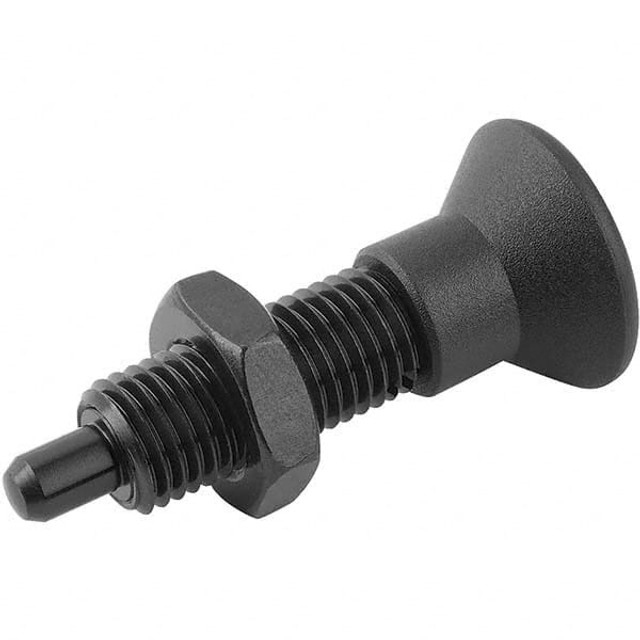 KIPP K0633.22410 M20x1.5, 40mm Thread Length, 10mm Plunger Diam, Hardened Locking Pin Knob Handle Indexing Plunger