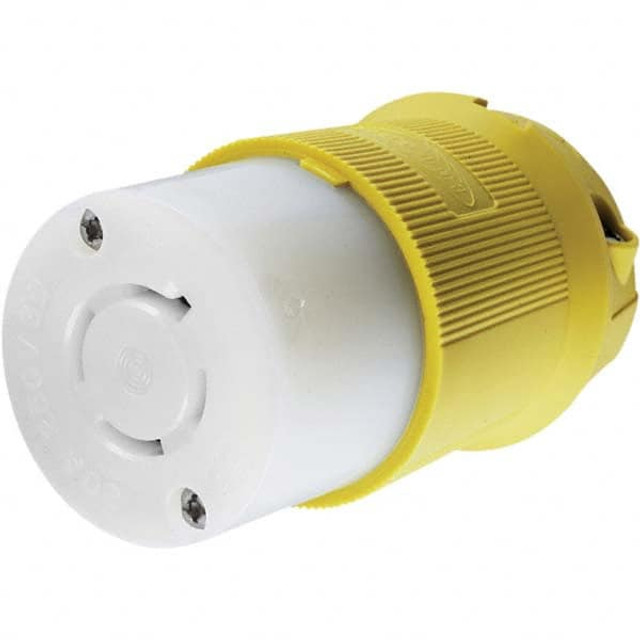 Hubbell Wiring Device-Kellems HBL24CM23 Locking Inlet: Connector, Marine, L15-20R, 250V, Yellow