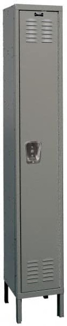 Hallowell U1558-1A-HG 1-Wide Locker: 15" Wide, 14" Deep, 78" High, Padlock