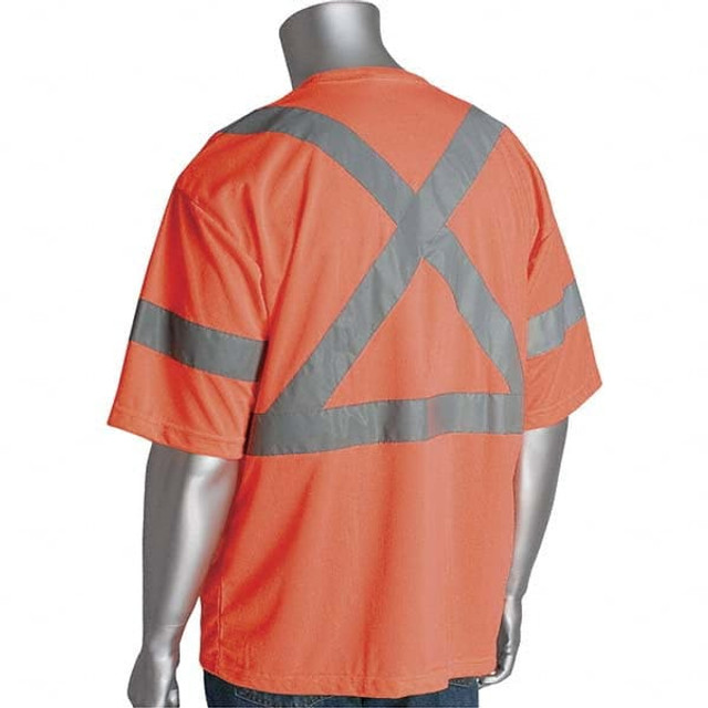 PIP 313-1400-OR/5X Work Shirt: High-Visibility, 5X-Large, Polyester, High-Visibility Orange