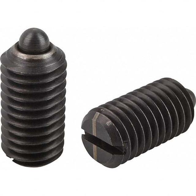 KIPP K0313.1A4 Threaded Spring Plunger: 3/8-16, 0.748" Thread Length, 0.1772" Dia, 0.0984" Projection