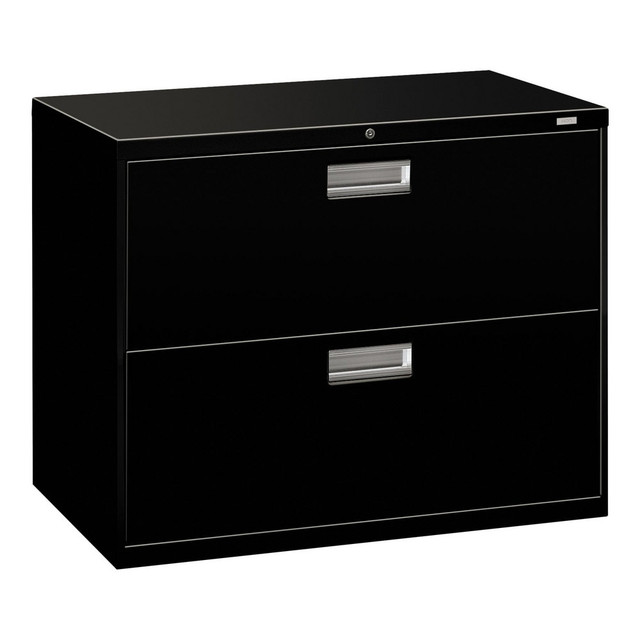 Hon HON682LP Horizontal File Cabinet: 2 Drawers, Steel, Black