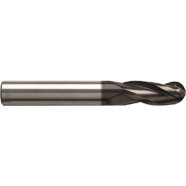 Seco 02928303 Ball End Mill: 0.6299" Dia, 1.2598" LOC, 3 Flute, Solid Carbide