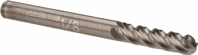 Accupro 12177108 Ball End Mill: 0.125" Dia, 0.5" LOC, 4 Flute, Solid Carbide