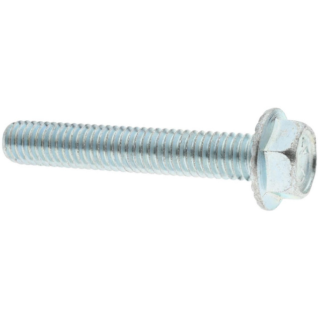 Value Collection 3736MWW Serrated Flange Bolt: 3/8-16 UNC, 2-1/4" Length Under Head, Fully Threaded