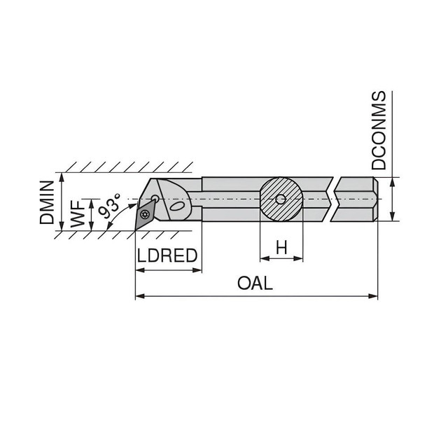 Ceratizit 7872021021 Indexable Boring Bars; Minimum Bore Diameter (Decimal Inch): 1.0000 ; Minimum Bore Diameter (Inch): 1 ; Maximum Bore Depth (Decimal Inch): 1.0600 ; Toolholder Style: SDUCR ; Tool Material: Steel ; Shank Diameter (Decimal Inch): 0