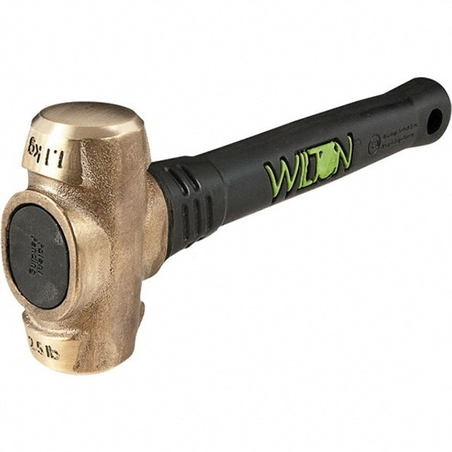 Wilton 90212 Non-Sparking Hammers; Tool Type: Brass Hammer ; Head Material: Brass ; Handle Material: Steel w/Grip ; Head Weight Range: 1 - 2.9 lbs. ; Overall Length Range: 9" - 13.9" ; Head Weight (Lb.): 2-1/2 (Pounds)