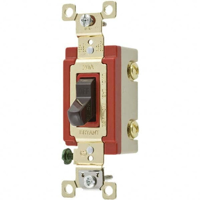Bryant Electric 4902 Wall & Dimmer Light Switches; Switch Type: NonDimmer ; Switch Operation: Toggle ; Grade: Industrial ; Includes: Terminal Screws ; Standards Met: UL Listed; CSA Certified
