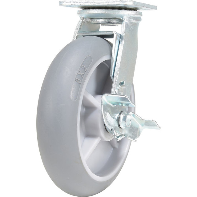 Vestil CST-VE-8X2TPR-S Standard Casters; Mount: With Holes; Bearing Type: Ball; Wheel Diameter (Inch): 8; Wheel Width (Inch): 2; Load Capacity (Lb. - 3 Decimals): 705.000; Wheel Material: Thermoplastic Rubber; Wheel Color: Light Gray; Overall Height 