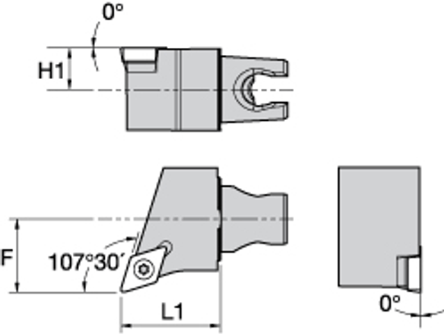 Kennametal 2399479 Modular Turning & Profiling Cutting Unit Head: Size KM25, 30 mm Head Length, External, Right Hand