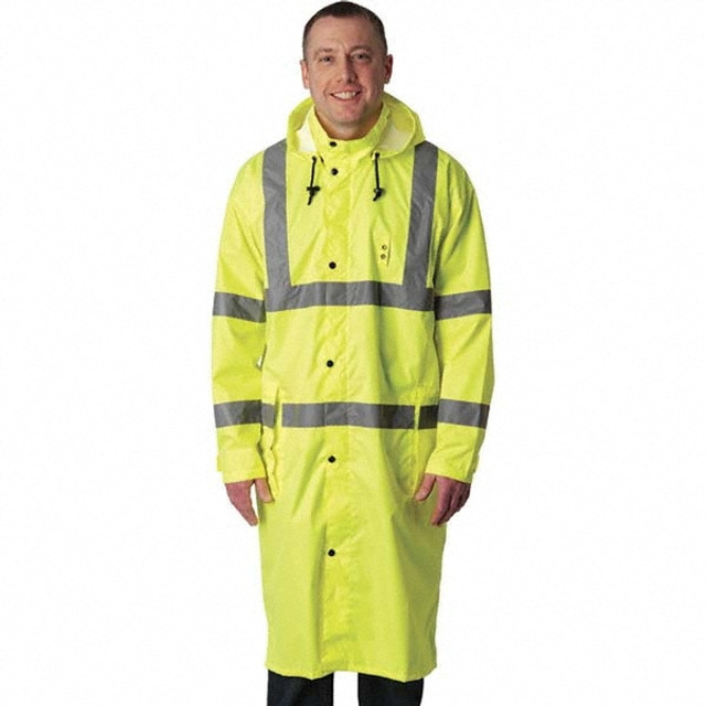 Falcon 353-1048-LY/3X Rain Jacket: Size 3X-Large, High-Visibility Yellow, Polyester