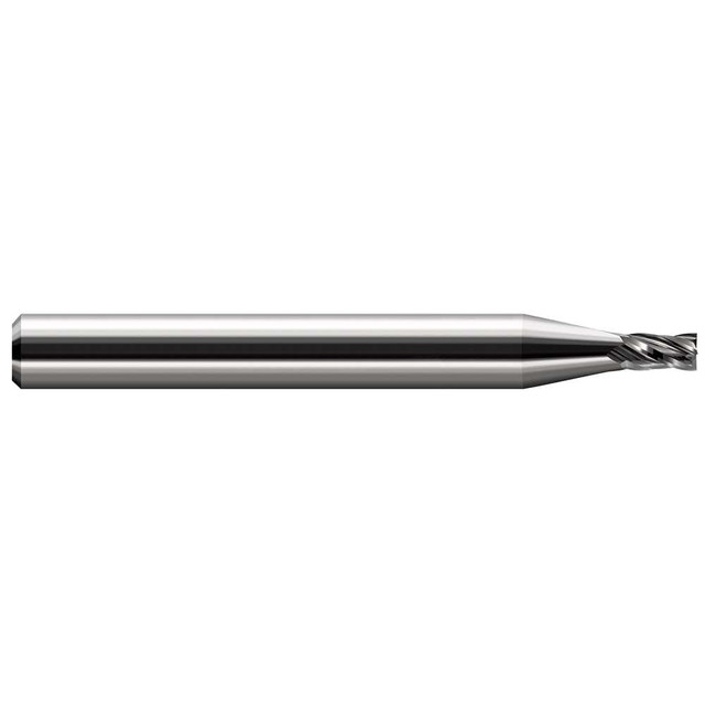 Harvey Tool 14024 Square End Mill: 0.024'' Dia, 0.036'' LOC, 1/8'' Shank Dia, 1-1/2'' OAL, 4 Flutes, Solid Carbide